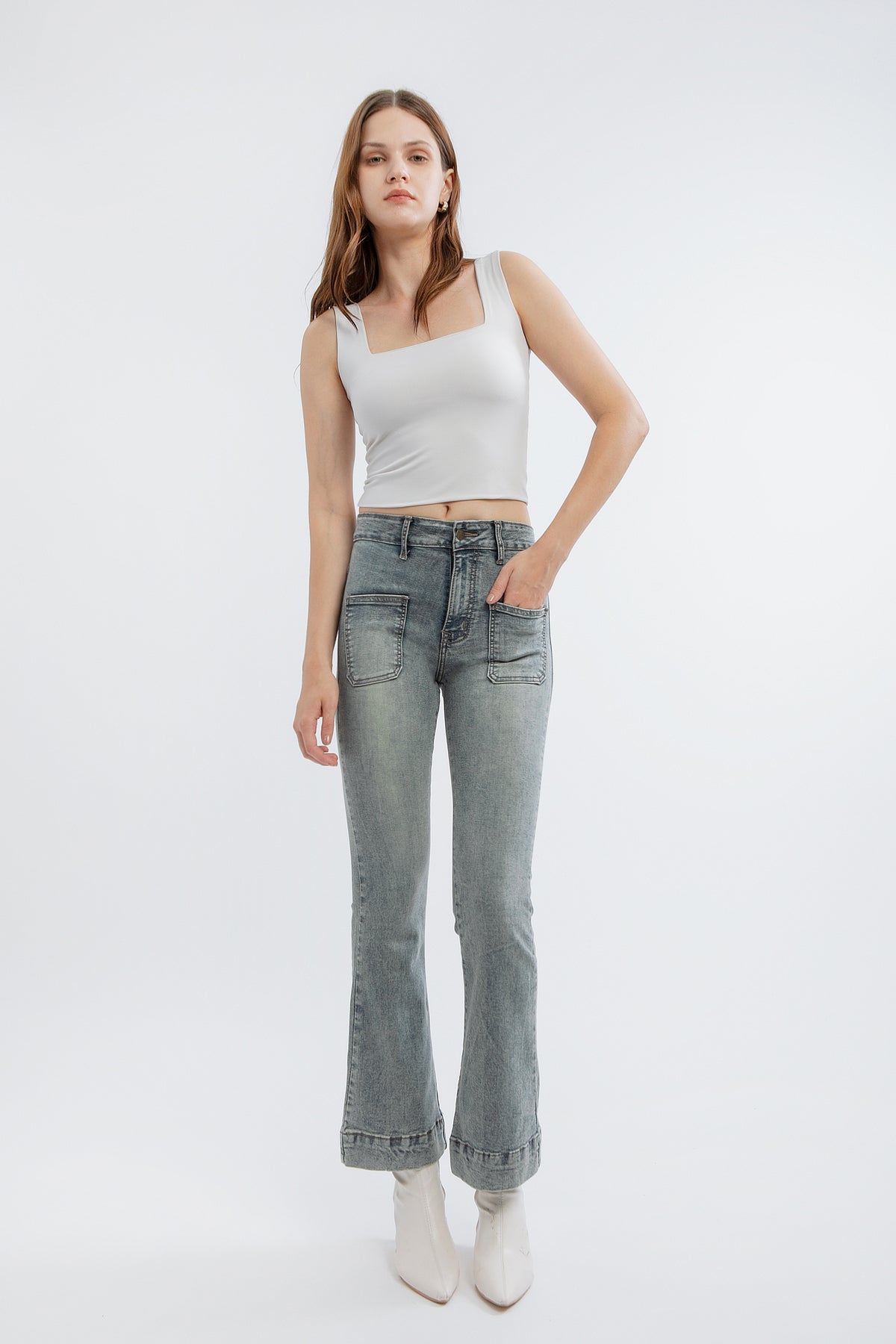 Elora Vintage Wash Bootcut Jeans