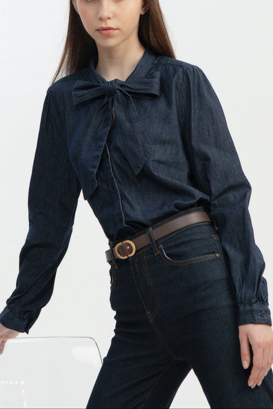 Ivy Bow Denim Shirt