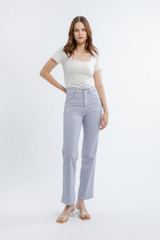 Lilac Straigth Cut Stretch Jeans