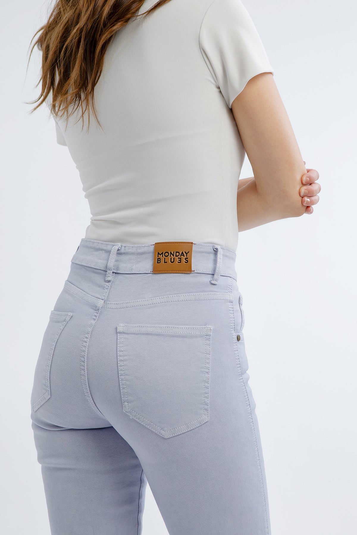 Lilac Straigth Cut Stretch Jeans