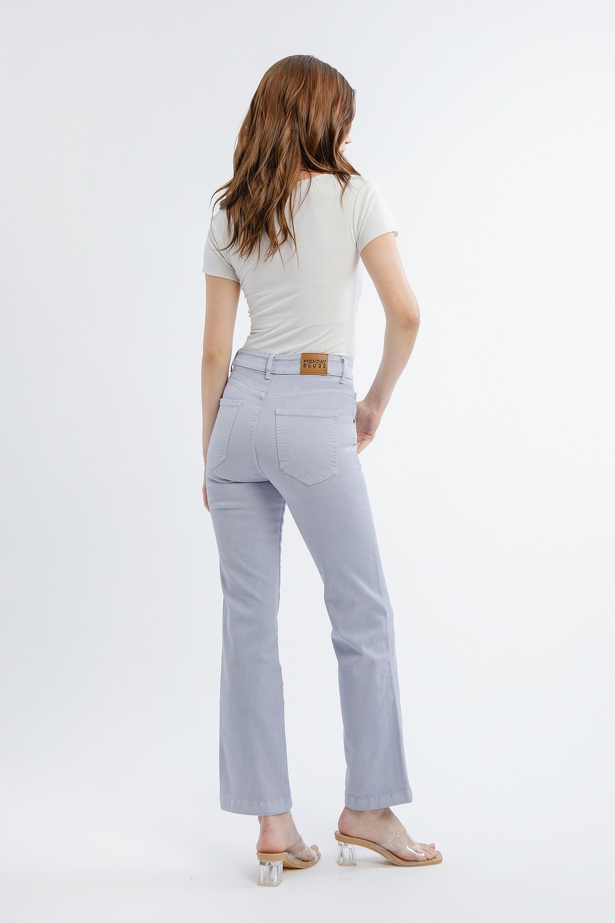 Lilac Straigth Cut Stretch Jeans