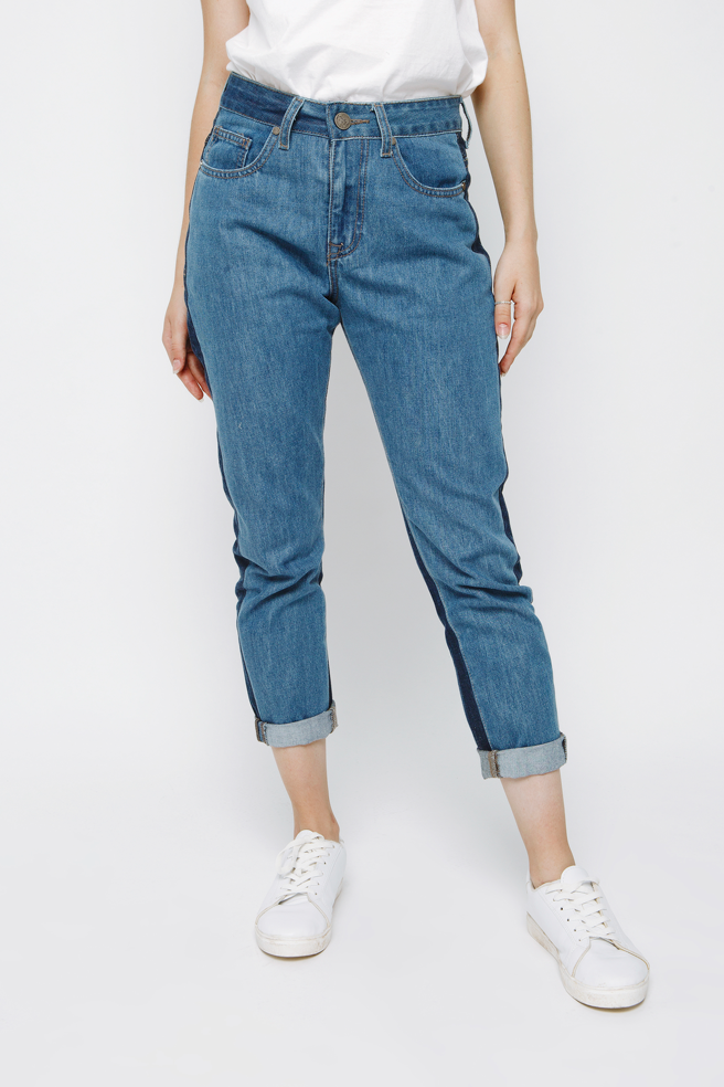Leighton Dark Blue Boyfriend Jeans