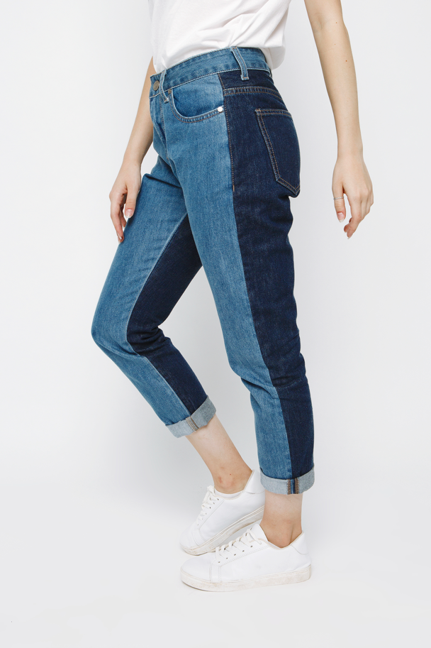 Leighton Dark Blue Boyfriend Jeans
