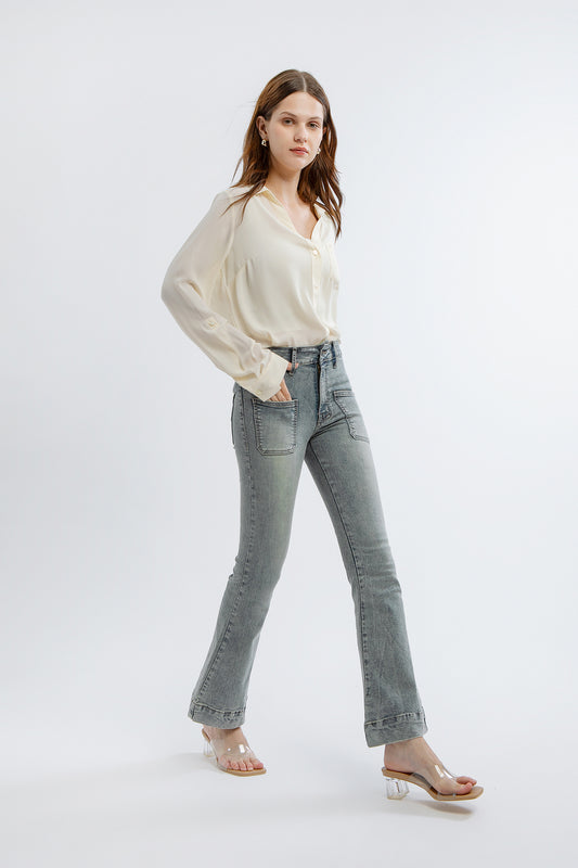 Elora Vintage Wash Bootcut Jeans