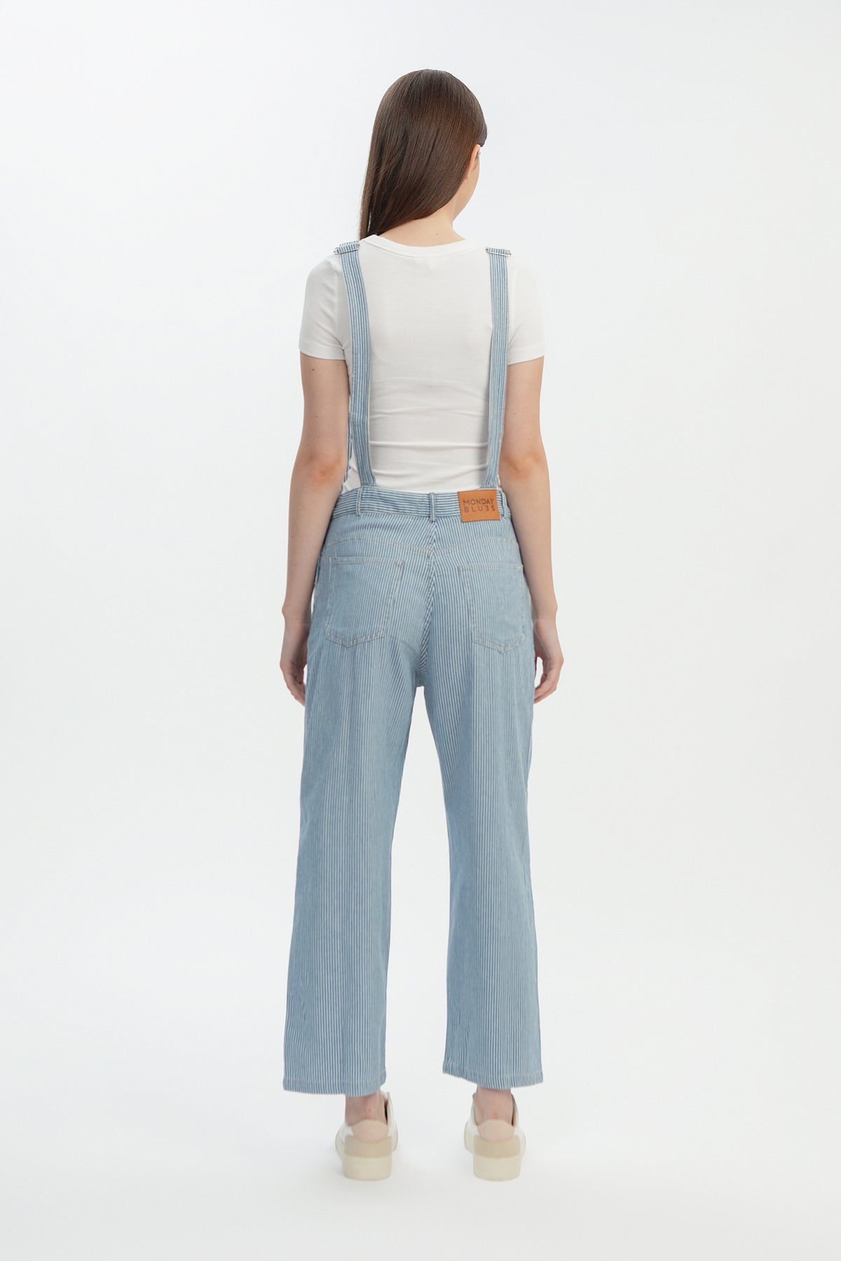Pinstripe Denim Overalls