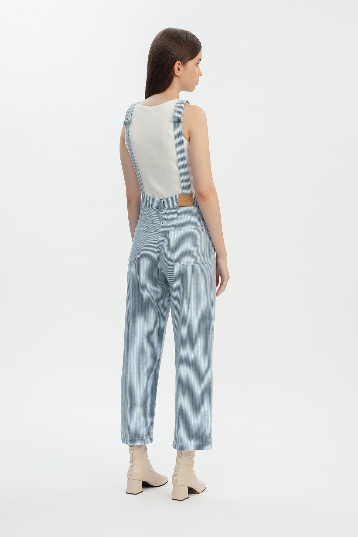 Pinstripe Denim Overalls