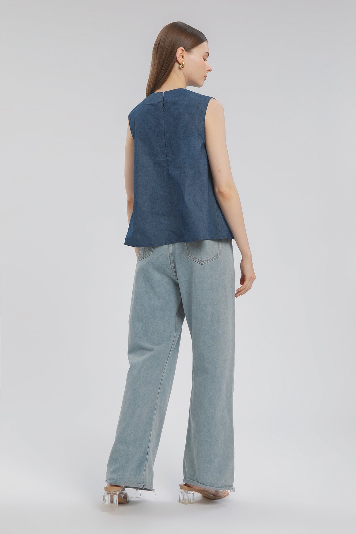 Flora Denim Top