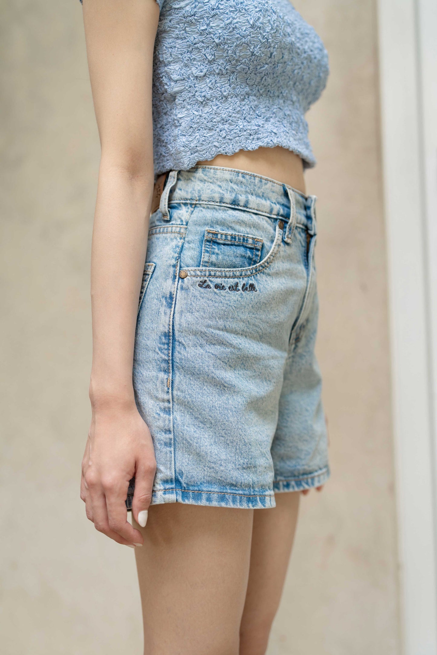 Message Denim Shorts x Honey Kwok